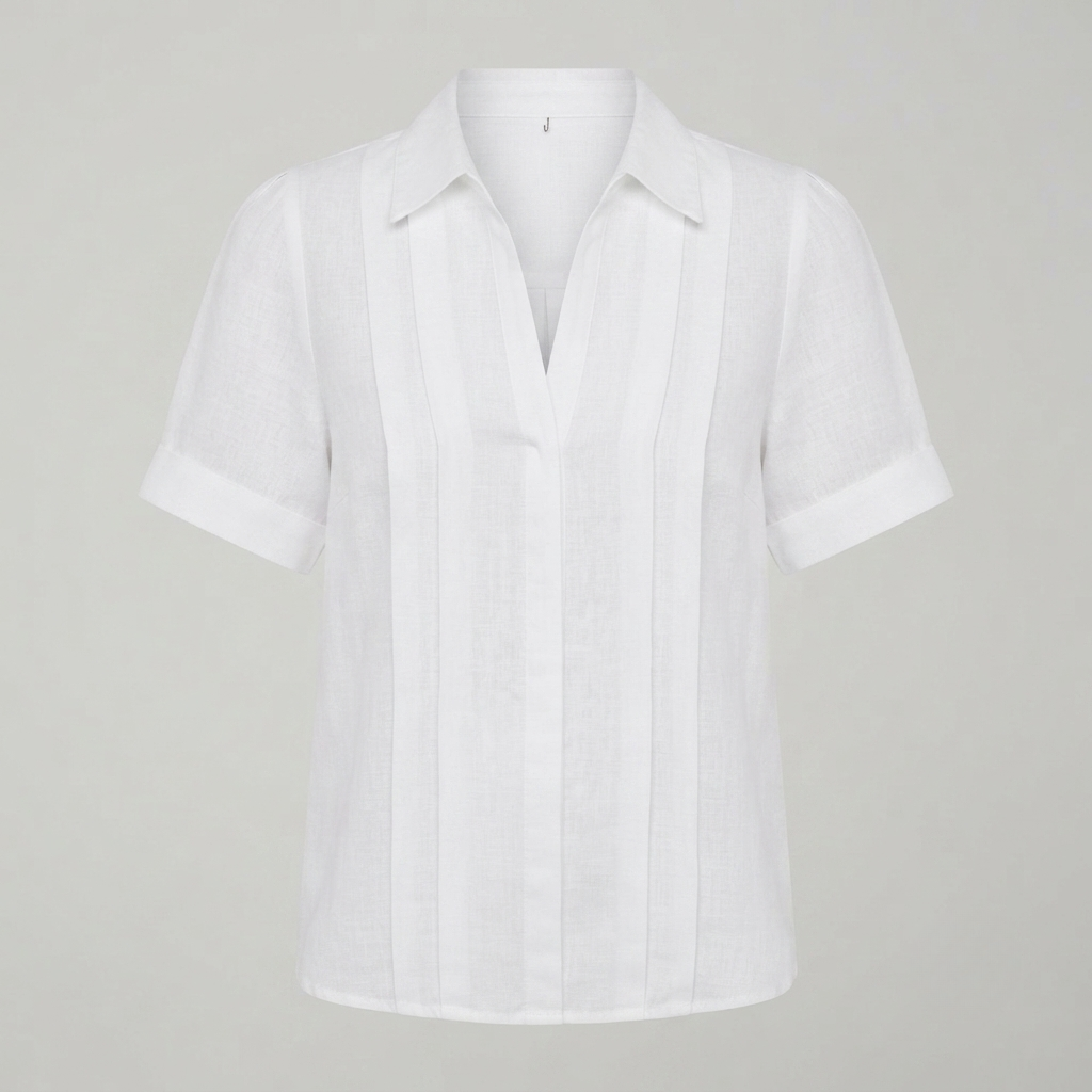 Women’s Pleated Linen Blouse