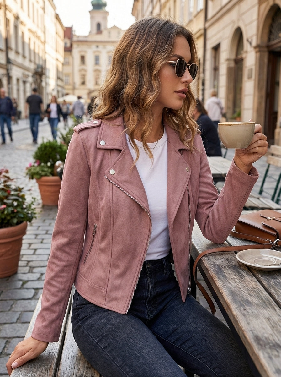 Saskia Biker Women's Jacket - Pink