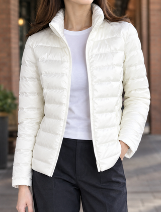 Sibylla Soft Knit Women's Puffer Jacket - White
