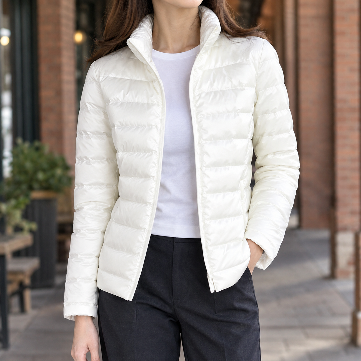 Sibylla Soft Knit Women's Puffer Jacket - White
