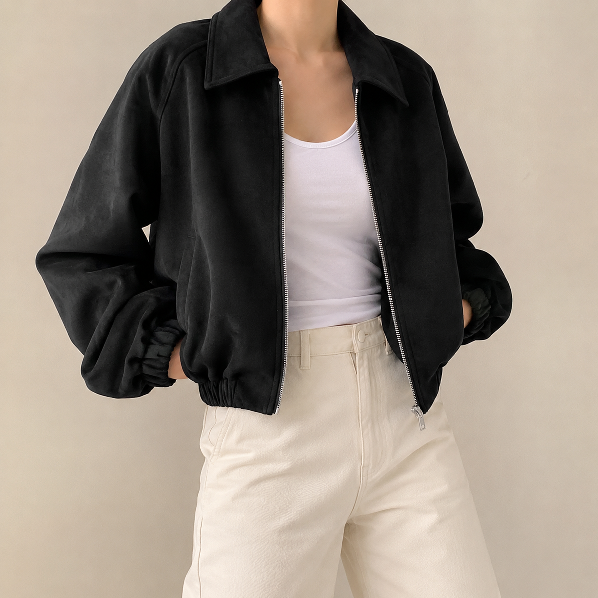 Thornbury Suede-Look Crop Women's Jacket - detail image 4