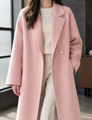 Delia-Grace Double Breasted Women's Coat - Pink