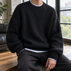 Knox Ribbed Men's Sweater - Black