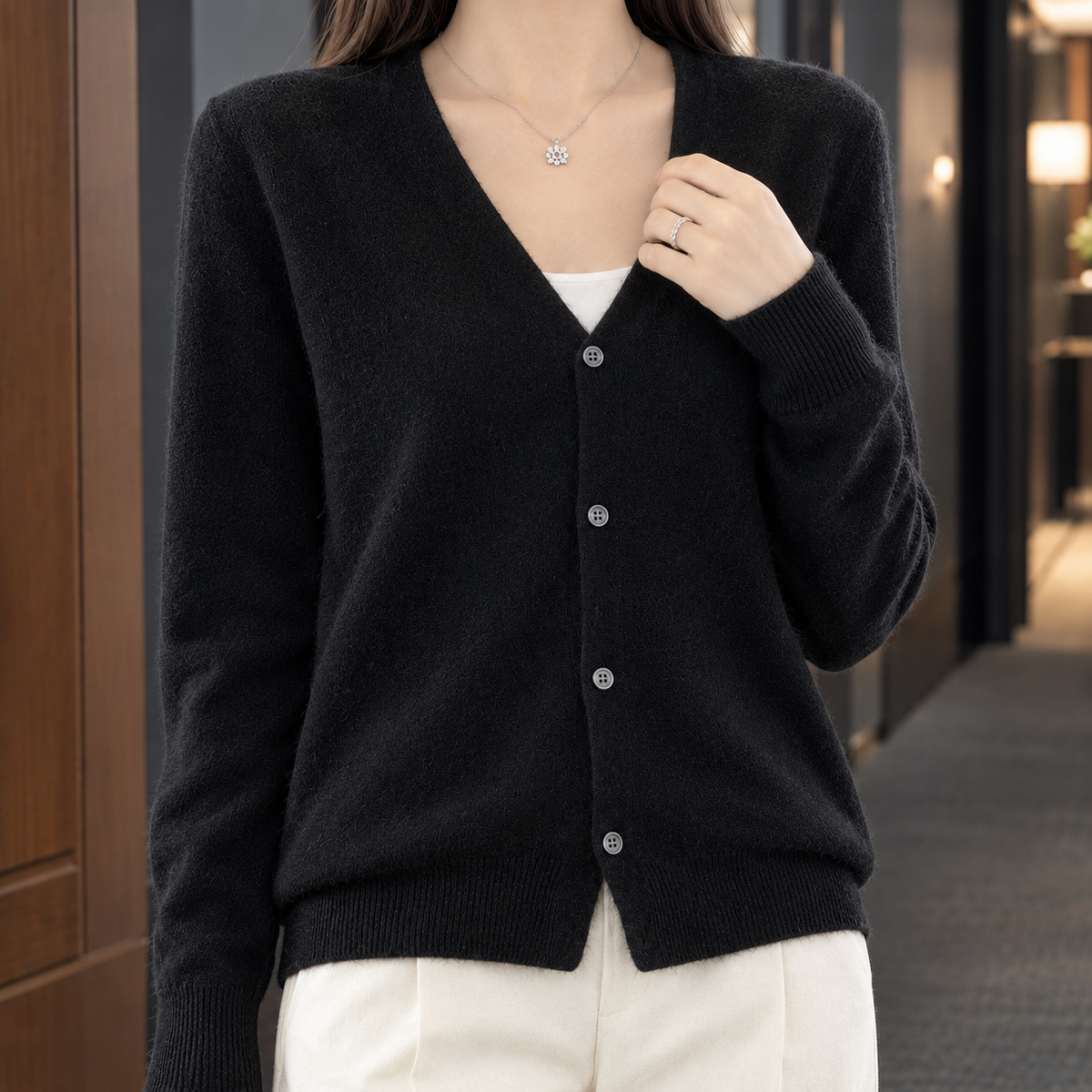 Zelie-Faye V-Neck Women's Cardigan - detail image 7