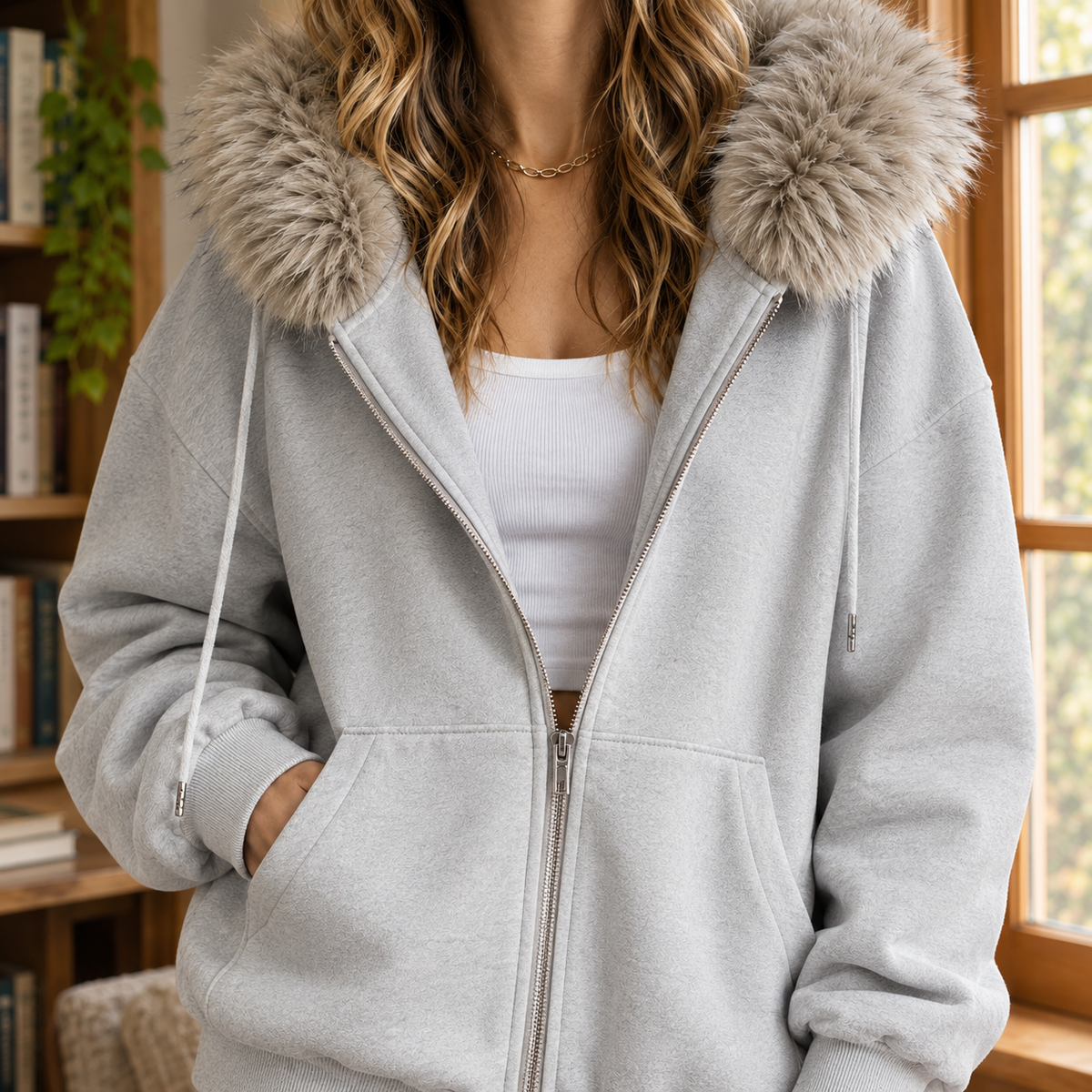 Ardith Plush Trim Women's Hoodie - detail image 7