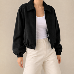 Thornbury Suede-Look Crop Women's Jacket - Black