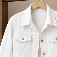 Women’s Cotton-Blend Four-Pocket Denim Jacket