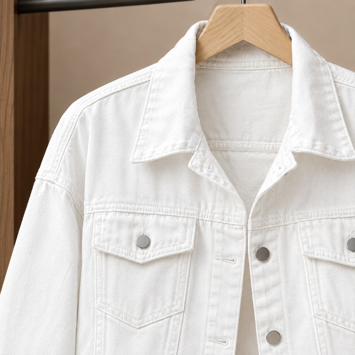 Women’s Cotton-Blend Four-Pocket Denim Jacket