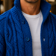 Caius Cable Knit Men's Sweater - detail image 7