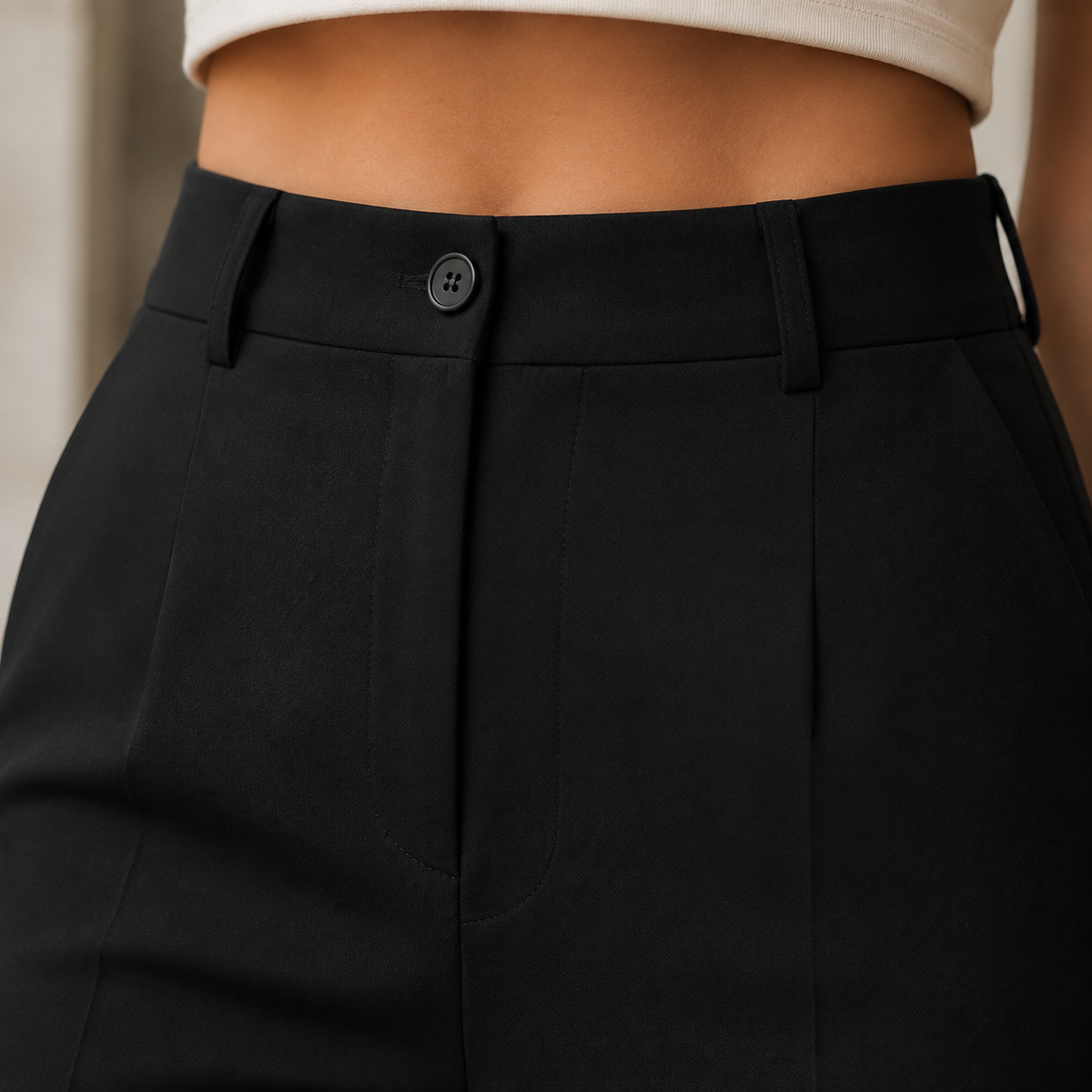 Women’s High-Waisted Full-Length Tailored Wide-Leg Trousers