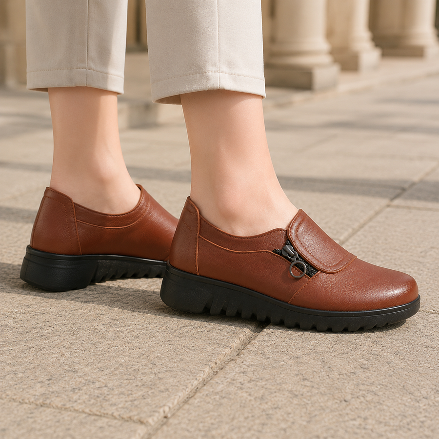 Women’s Padded-Vamp Side-Zip Casual Shoes