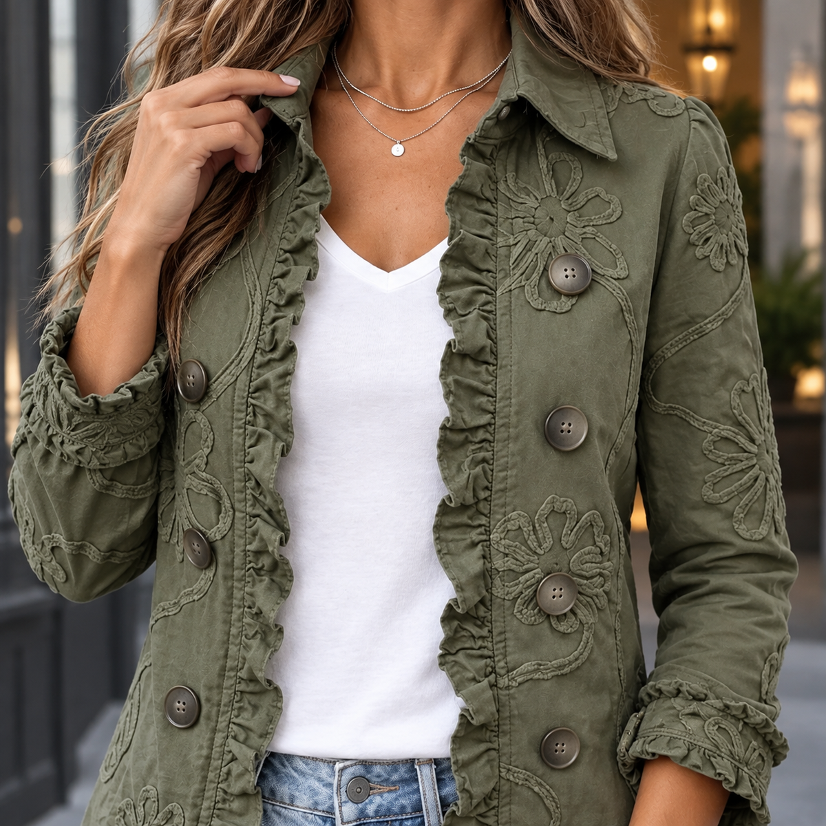 Jemima-Grace Ruffle Women's Jacket - detail image 7