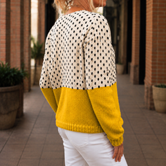 Women’s Polka-Dot Colour-Block Cardigan