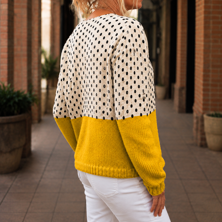 Women’s Polka-Dot Colour-Block Cardigan
