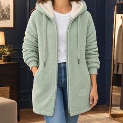 Fleur-Faye Hooded Fleece Women's Jacket - Green