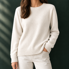 Nicole-Pearl Soft Knit Women's Sweater - White