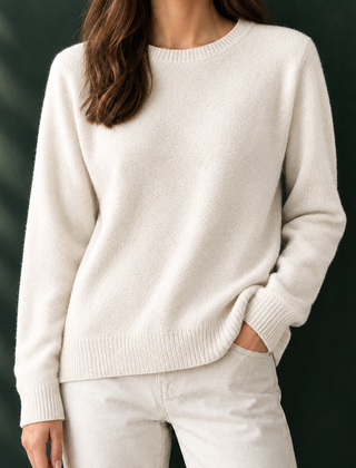 Nicole-Pearl Soft Knit Women's Sweater - White