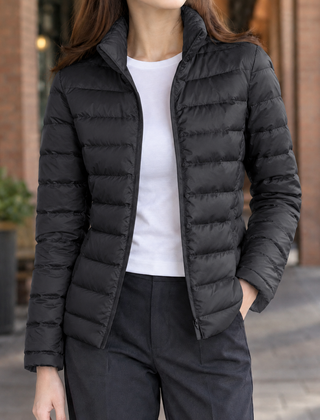 Sibylla Soft Knit Women's Puffer Jacket - Black