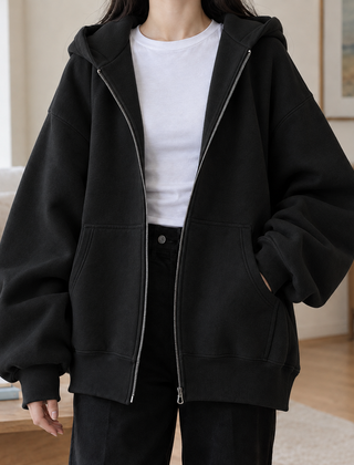 Amandine-Hope Oversized Women's Hoodie - Black