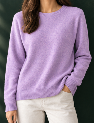 Nicole-Pearl Soft Knit Women's Sweater - Cherry Blossom Purple