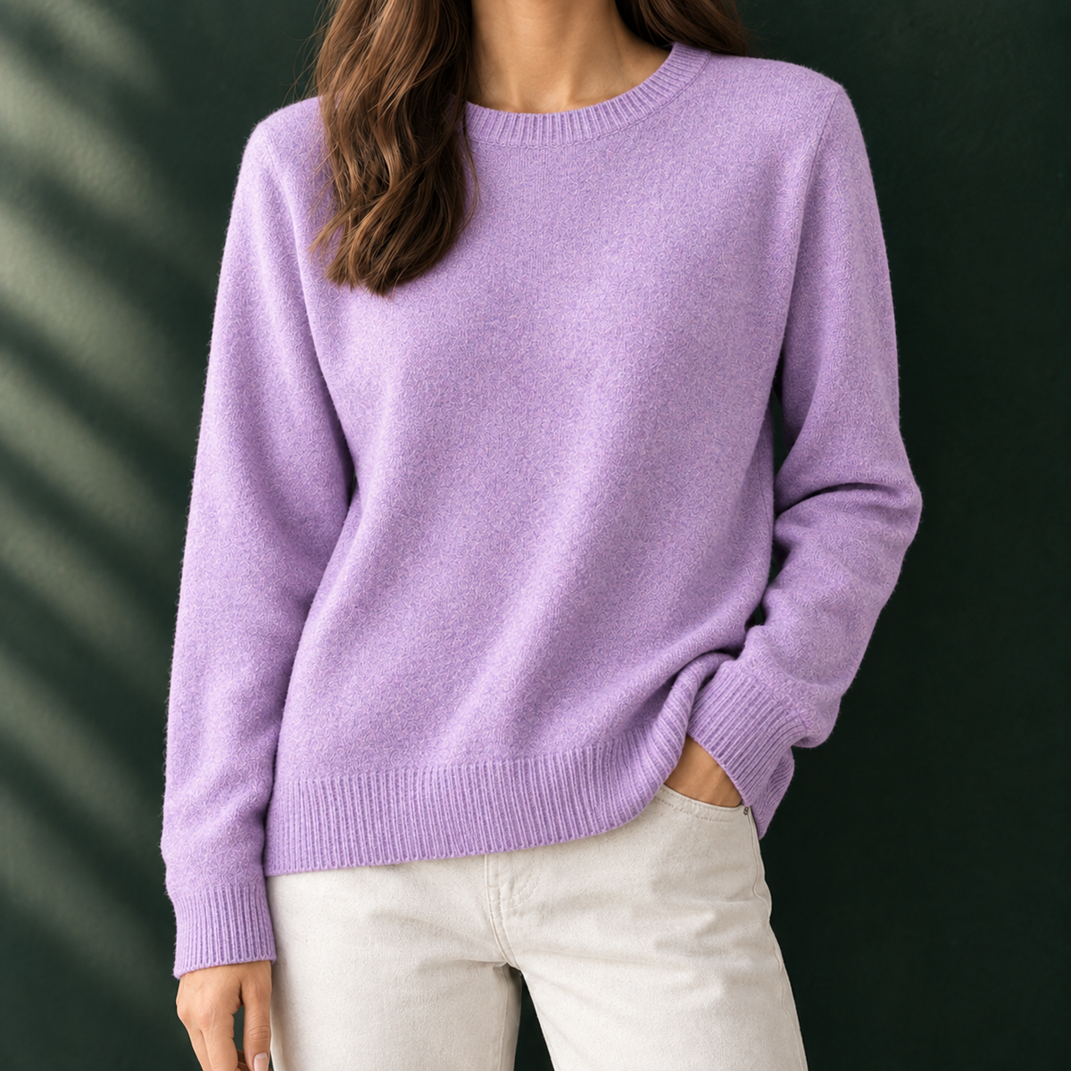 Nicole-Pearl Soft Knit Women's Sweater - Cherry Blossom Purple