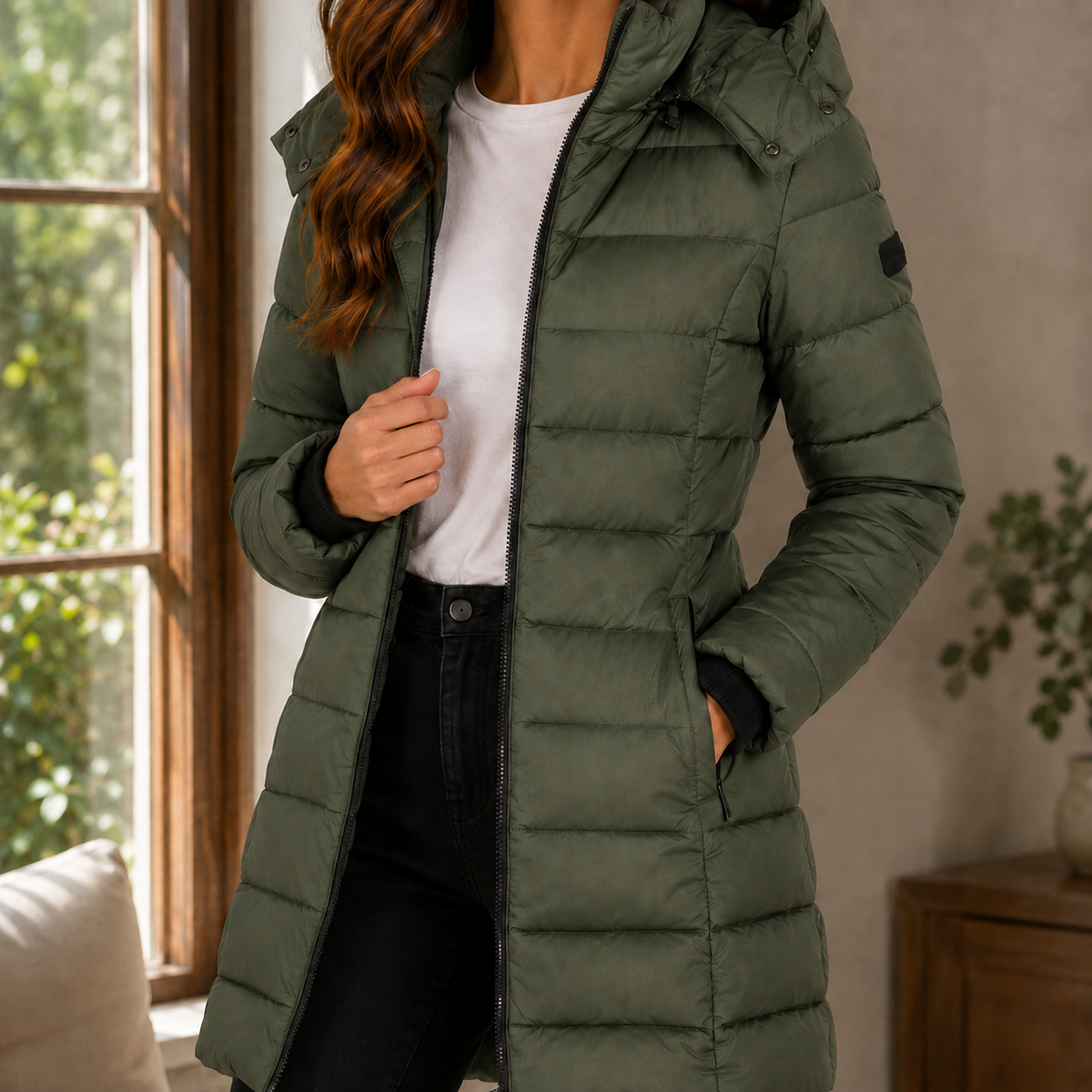 Dahlia-Claire Quilted Women's Jacket - Green
