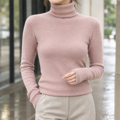 Women's Apolline-Sage Slim Fit Turtleneck Jumper - Pink