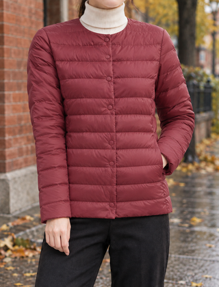 Oriane-Skye Quilted Women's Jacket - Wine Red