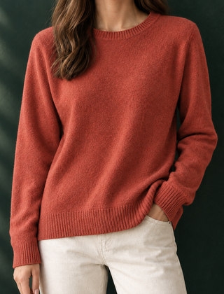 Nicole-Pearl Soft Knit Women's Sweater - Matcha Red