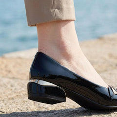 Women’s Layered-Vamp Pointed Low Block Heels