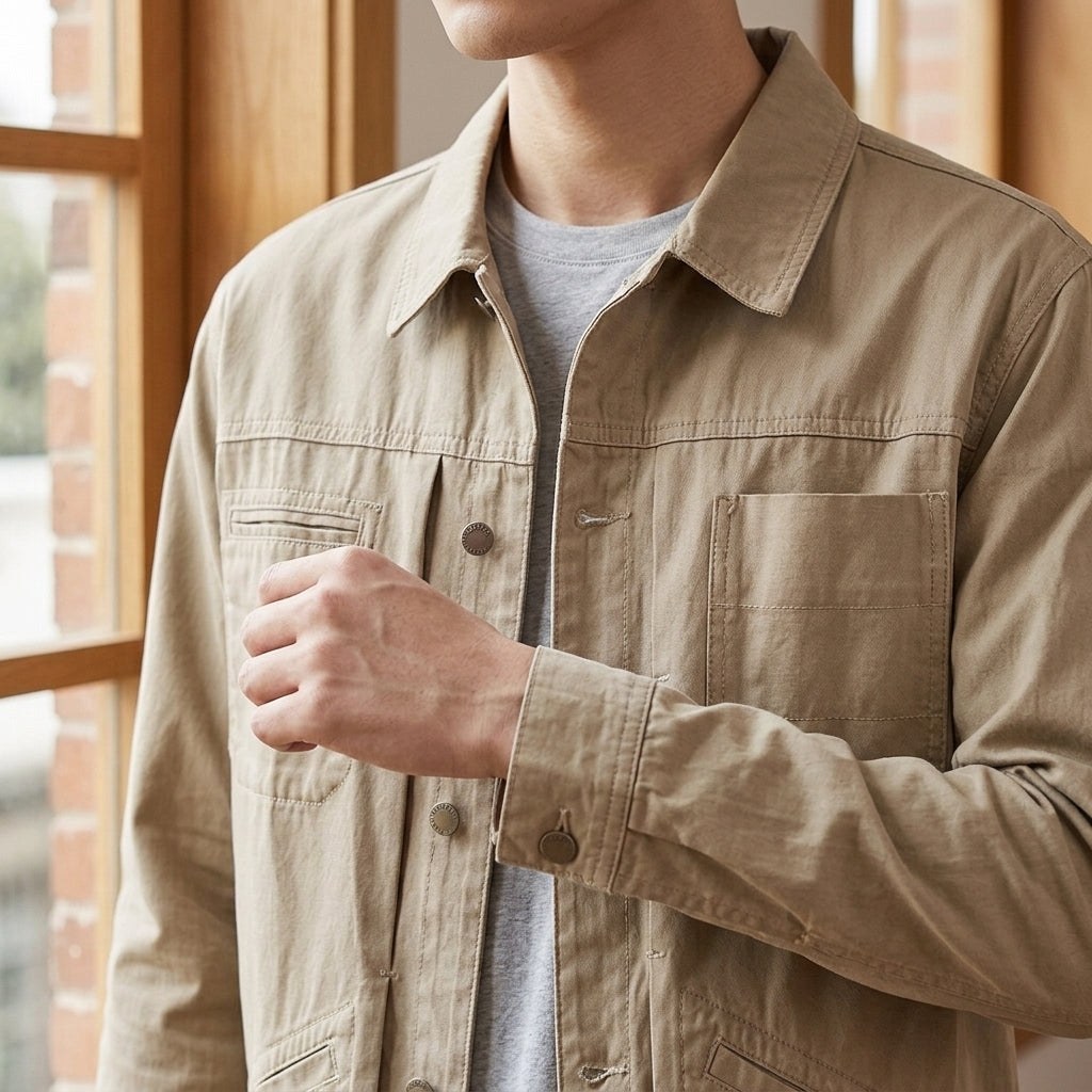 Men’s Four-Pocket Denim Utility Jacket