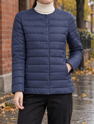 Oriane-Skye Quilted Women's Jacket - Navy Blue