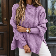 Sharon-Louise Textured Knit Women's Sweater - Purple