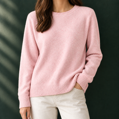 Nicole-Pearl Soft Knit Women's Sweater - Flower Pink