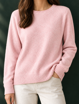 Nicole-Pearl Soft Knit Women's Sweater - Flower Pink