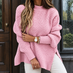 Sharon-Louise Textured Knit Women's Sweater - Pink