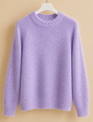 Women’s Brushed Raglan Crew-Neck Jumper in Hazy Purple