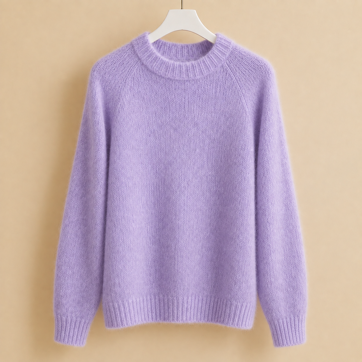 Women’s Brushed Raglan Crew-Neck Jumper in Hazy Purple