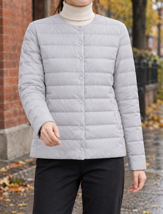 Oriane-Skye Quilted Women's Jacket - Light Grey