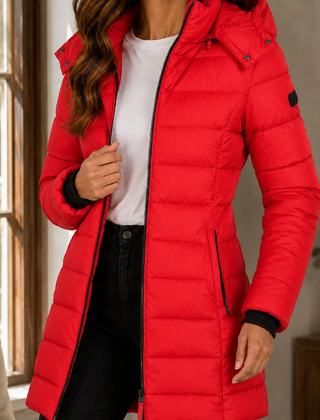 Dahlia-Claire Quilted Women's Jacket - Red