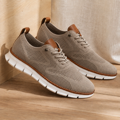 Women’s Knit Elastic-Lace Everyday Trainers in Brown