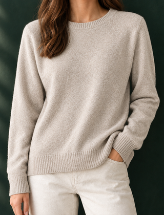 Nicole-Pearl Soft Knit Women's Sweater - Oatmeal