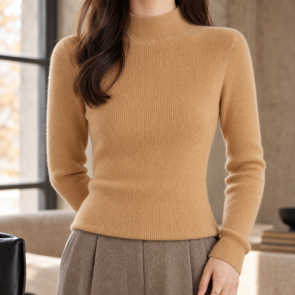 Sabine-Marie Soft Knit Women's Sweater - Camel