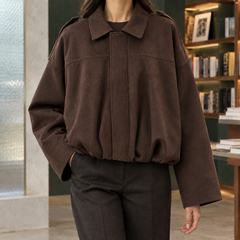 Jocasta-Skye Suede Bomber Women's Jacket - Brown