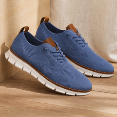 Women’s Knit Elastic-Lace Everyday Trainers in Blue