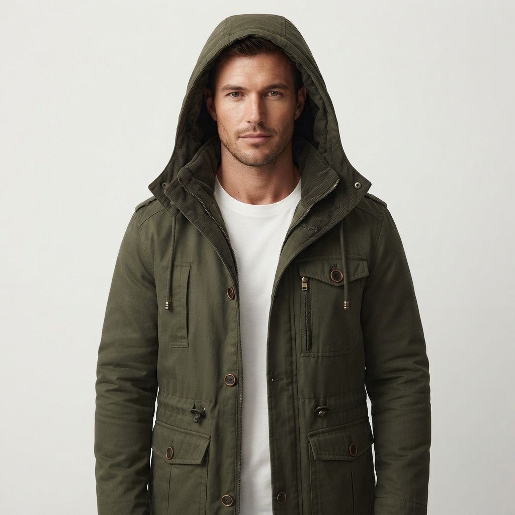 Men’s Insulated Hooded Parka Jacket