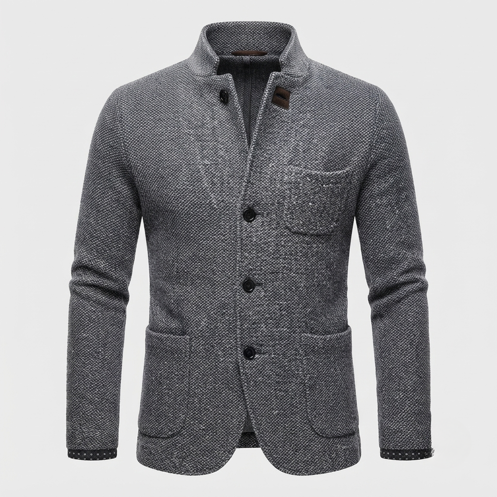 Men’s Retro Wool-Blend Cardigan Jacket