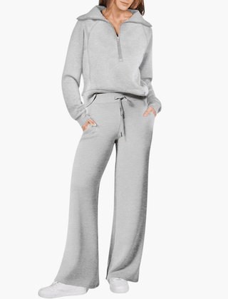 Women’s Zip-Up Hoodie Wide Leg Lounge Set