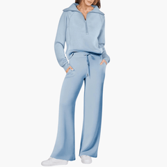 Women’s Zip-Up Hoodie Wide Leg Lounge Set