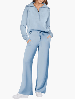 Women’s Zip-Up Hoodie Wide Leg Lounge Set